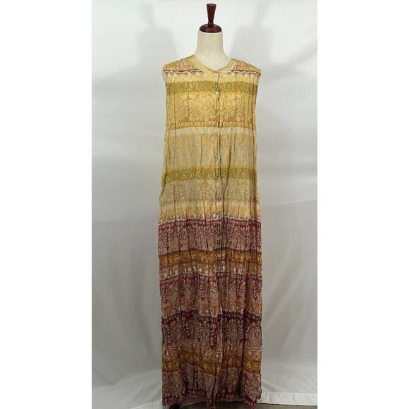 MES DEMOISELLES Sz 44 12 L Banjara Crinkled Maxi Sleeveless Dress - Picture 9 of 15